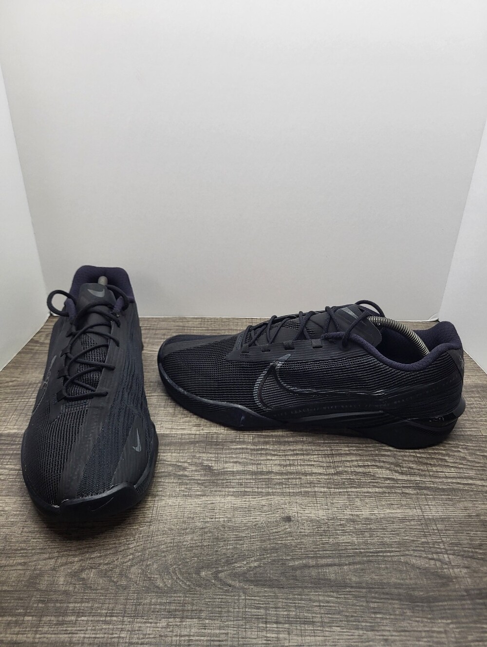 Nike React Metcon Turbo Triple Black Athletic Shoes Sneakers Men's Size 11.5